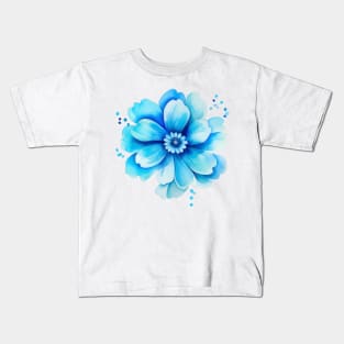 Little Blue Flower Watercolor Kids T-Shirt